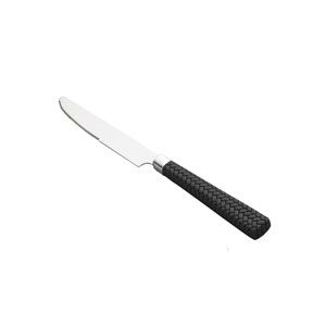 CJ 6 FACAS SOBREMESA AÇO INOX CABO PLÁSTIC RATTAN PRETO 20cm