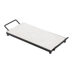 BANDEJA C/ALÇA DE MÁRMORE E FERRO TERRAZZO 32x18cm
