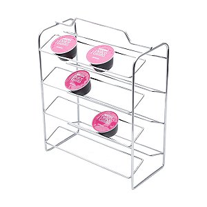SUPORTE 30 CÁPSULAS CAFÉ DOLCE GUSTO FERRO CROMADO 23x11x30