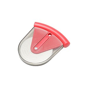 CORTADOR P/PIZZA DE AÇO INOX VERMELHO 11,5x10,5x1,5cm