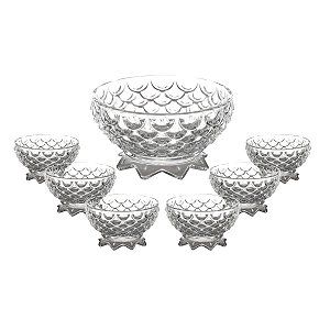 CJ 7PC P/SOBREMESA DE CRISTAL PINEAPPLE 19x10cm/10,5x6cm