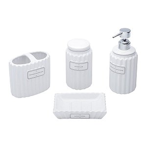 CJ 4PC P/BANHEIRO DE CERÂMICA KINGDOM BRANCO