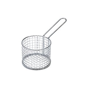 CESTA DE FERRO CROMADO 21x10x10cm