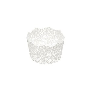 CESTA DE PLÁSTICO CROCHÊ DELICATE BRANCA 14x9cm
