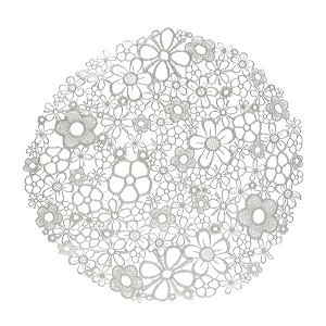 LUGAR AMERICANO DE PLÁSTICO ENGOMADO FLORZINHAS BRANCO 38cm