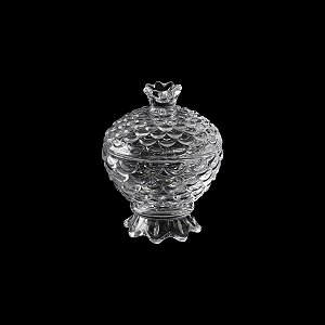 POTICHE C/PÉ DE CRISTAL PINEAPPLE 9,5x11,5cm