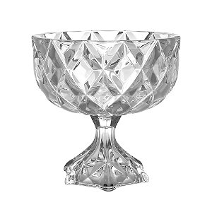 CENTRO DE MESA C/PÉ DE CRISTAL DELI 24,5x24cm