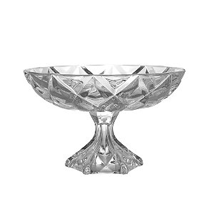 CENTRO DE MESA C/PÉ DE CRISTAL DELI 32,5x19,5cm