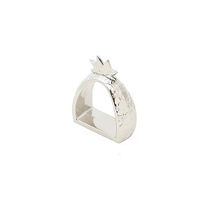 CJ 4 ANÉIS P/GUARDANAPO  ZAMAC SILVER PLATED PINEAPPLE 4x2x6