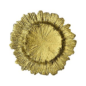 SOUSPLAT DE VIDRO VULCANO DOURADO 33cm