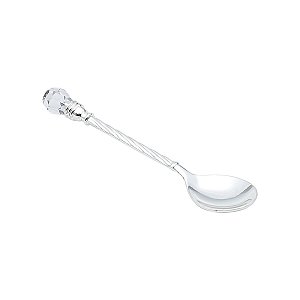 CJ 6 COLHERES P/CAFÉ DE ZAMAC NIQUELADO CRISTAL 11cm