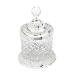 POTE MULTIUSO DE ZAMAC CRISTAL PRATEADO 10,5x16,5cm