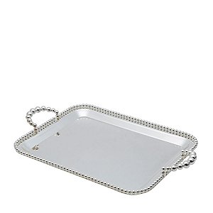 BANDEJA C/ALÇA DE ZAMAC NIQUELADO BALLS 43x26x5cm