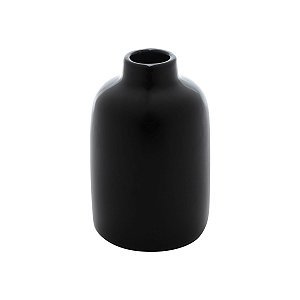 VASO DECORATIVO CERÂMICA PRETO 8x12cm
