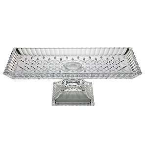 TRAVESSA CRISTAL C/PÉ RETANGULAR LYS 34x17x11cm