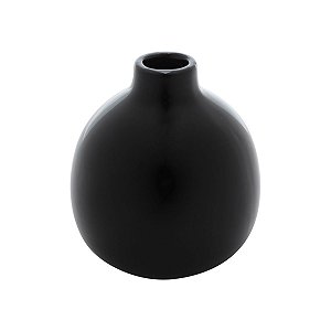 VASO DECORATIVO CERÂMICA PRETO 9x10cm