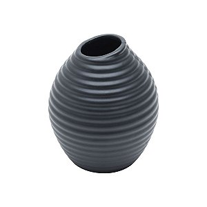 VASO DECORATIVO CERÂMICA PRETO 11x13cm