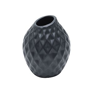 VASO DECORATIVO CERÂMICA PRETO 11x13cm