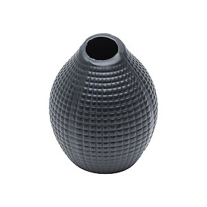 VASO DECORATIVO CERÂMICA PRETO 11x13cm