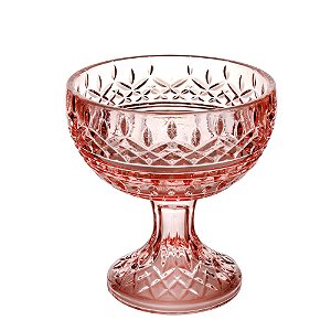 CENTRO DE MESA CRISTAL C/PÉ LYS ROSA 14x15cm