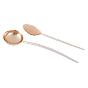 CJ 2PC AÇO INOX P/SERVIR KYOTO ROSÉ GOLD/NUDE