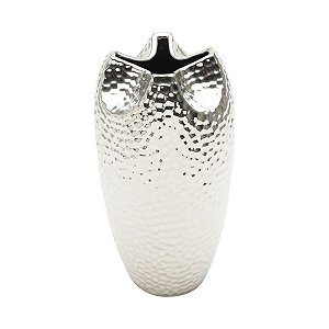 VASO DECORATIVO CERÂMICA PRATEADO 16x30cm