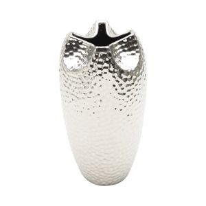 VASO DECORATIVO CERÂMICA PRATEADO 14x25cm