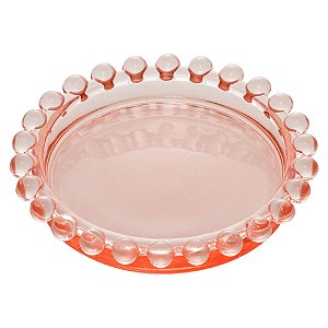CJ 4 PRATOS CRISTAL PEARL ROSA 10cm
