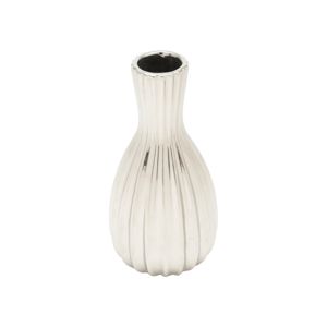 VASO DECORATIVO CERÂMICA PRATEADO 10x20cm
