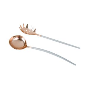 CJ 2PC AÇO INOX P/MASSA KYOTO ROSÉ GOLD/CINZA