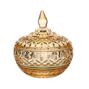 POTICHE DECORATIVO CRISTAL LYS ÂMBAR 14x15cm