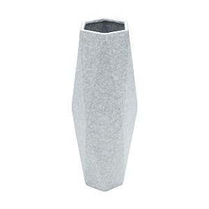 VASO DECORATIVO CERÂMICA CINZA 14x12x35cm