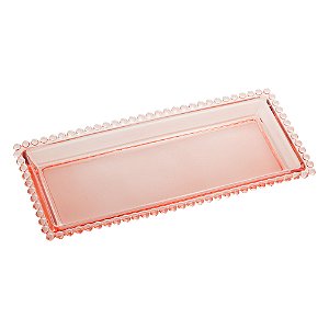 TRAVESSA CRISTAL PEARL ROSA 30x13x3cm