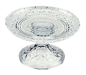 PRATO CRISTAL P/BOLO C/PÉ LYS 20x9cm