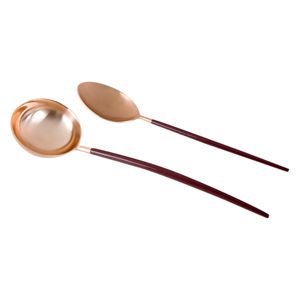CJ 2PC AÇO INOX P/SERVIR KYOTO ROSÉ GOLD/CARMIM