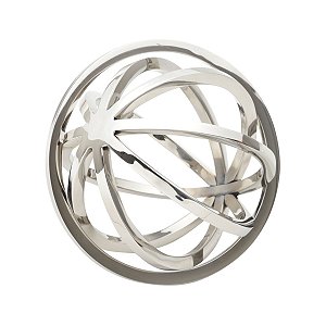 ESFERA DECORATIVA DE AÇO INOX 12x12cm