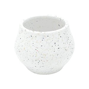 VASO DECORATIVO CERÂMICA BRANCO 12x10cm