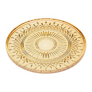 PRATO CRISTAL P/SERVIR LYS ÂMBAR 32cm