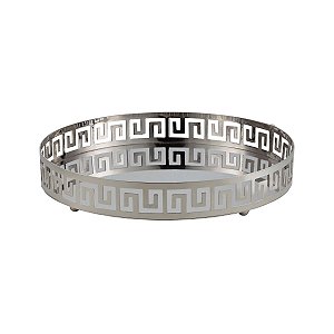 BANDEJA C/PÉ DE AÇO INOX 37x6,5cm