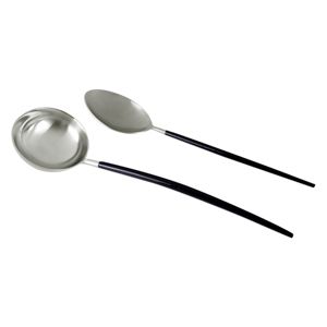 CJ 2PC AÇO INOX P/SERVIR KYOTO INOX/PRETO
