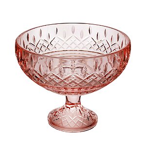 CENTRO DE MESA CRISTAL C/PÉ LYS ROSA 25x20cm