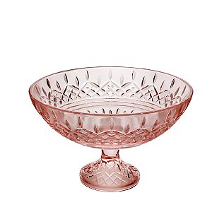 CENTRO DE MESA CRISTAL C/PÉ LYS ROSA 30x19cm