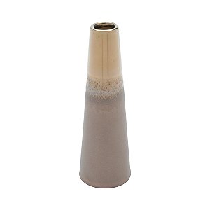 VASO DECORATIVO CERÂMICA MARROM 6x18cm