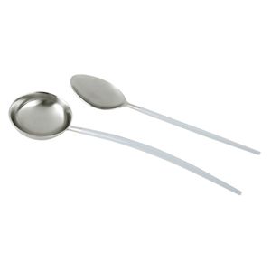 CJ 2PC AÇO INOX P/SERVIR KYOTO INOX/OFF WHITE