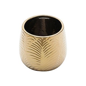 VASO DECORATIVO CERÂMICA DOURADO 13x10cm