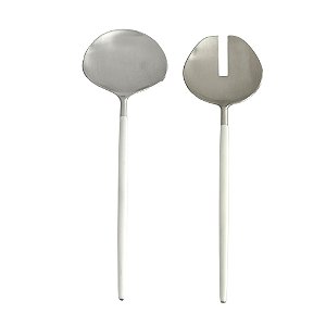 CJ 2PC AÇO INOX P/SALADA KYOTO INOX/OFF WHITE
