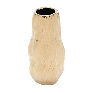 VASO DECORATIVO CERÂMICA DOURADO 14x29cm
