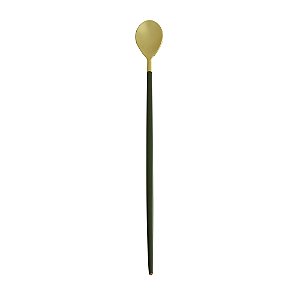 COLHER AÇO INOX BAILARINA KYOTO DOURADO/OLIVA 30cm