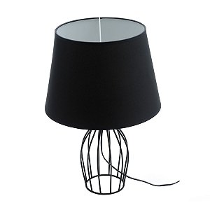 ABAJUR METAL BIVOLT PRETO 31x47cm