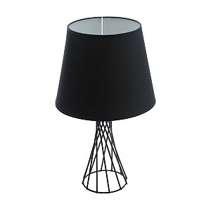 ABAJUR METAL BIVOLT PRETO 27x47cm